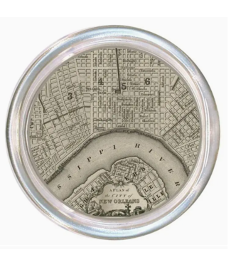 Marye-Kelley Antique New Orleans Map Decoupage Coaster