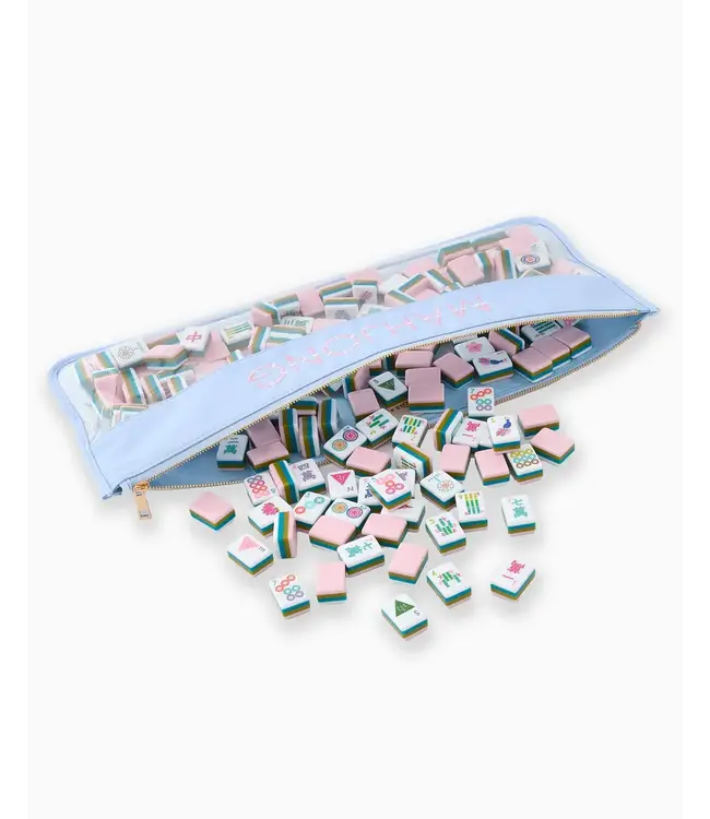 Light Blue Bamboo Mahjong Bag