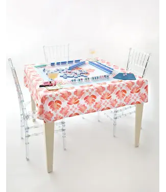 Oh My Mahjong Pop of Poppy Instructional Mahjong Tablecloth