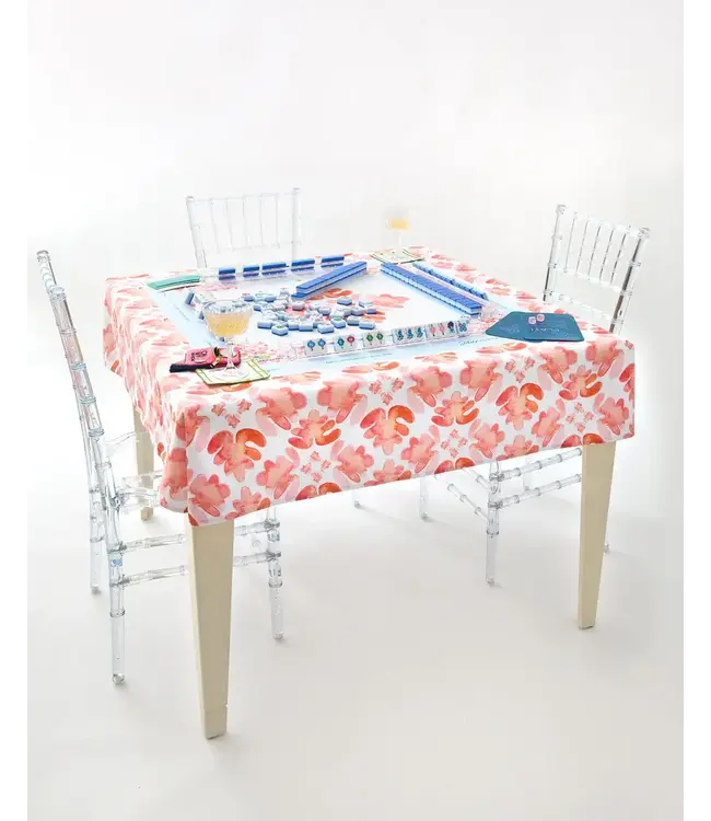 Pop of Poppy Instructional Mahjong Tablecloth