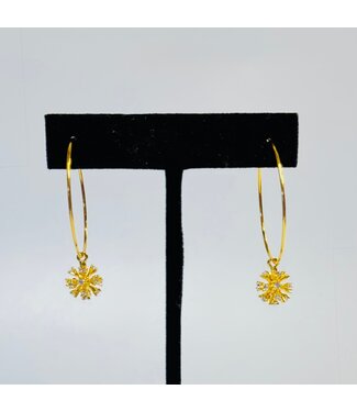 Laura McClendon Mini Hoop with Rhinestone Ball