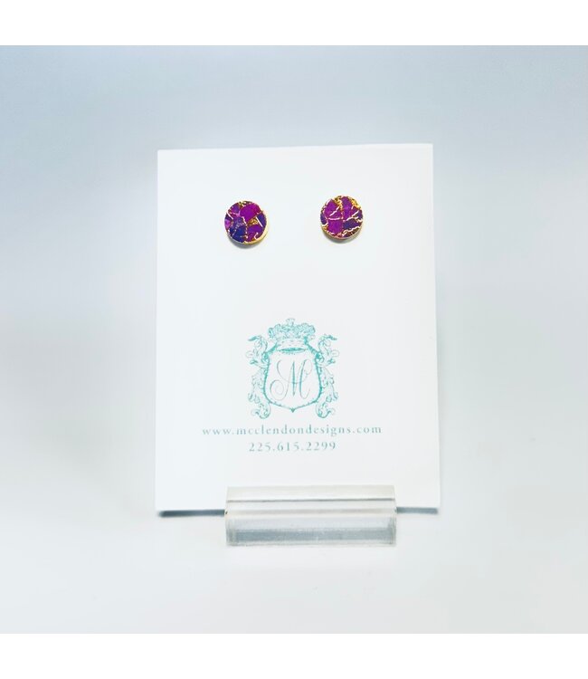 Purple and Gold Stud