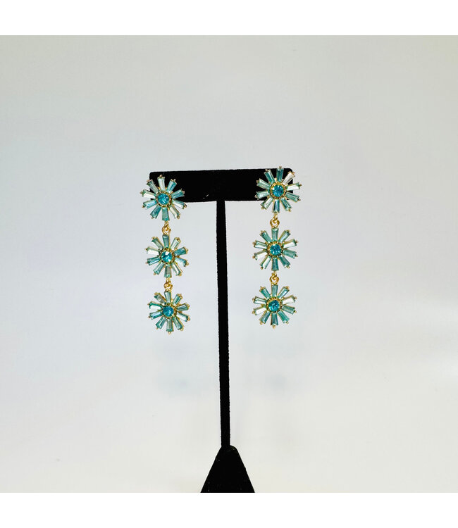 Blue Stone Triple Starburst Dangle