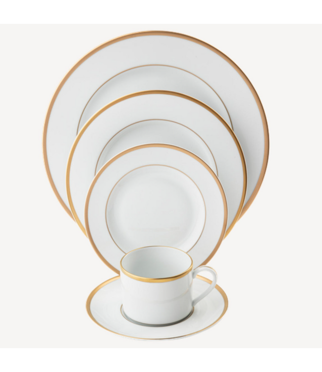Signature Light Blue Gold Banding with Monogram  Teacup