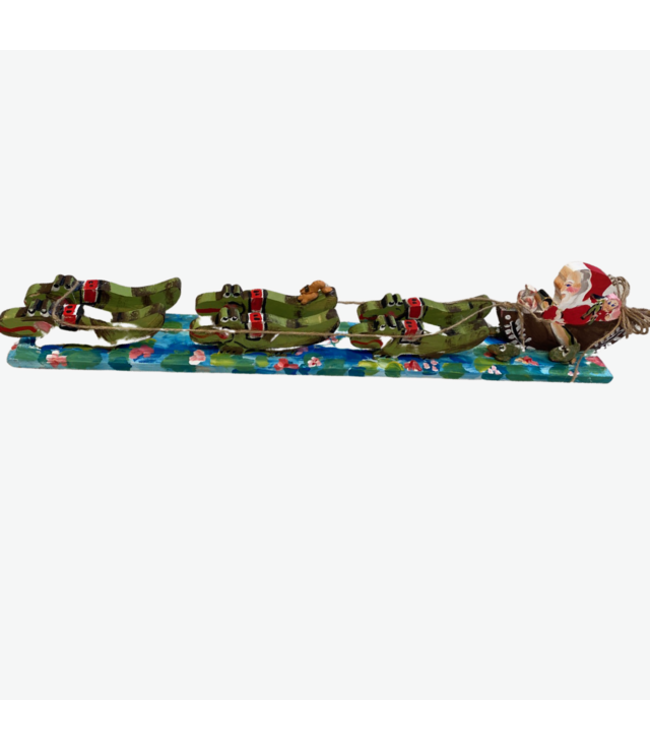 Lorraine Gendron Santa with Alligator Sleigh