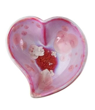 Simon Pearce Crystalline Twist Heart Bowl- Small Rose