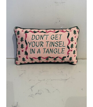Furbish Tinsel in a Tangle Needlepoint  Pillow