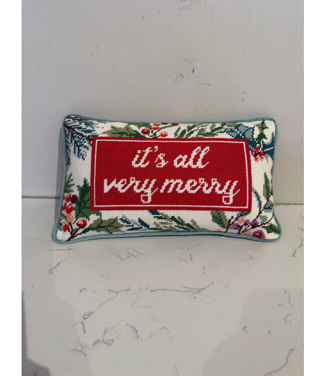 Very Merry Needlepoint Pillow