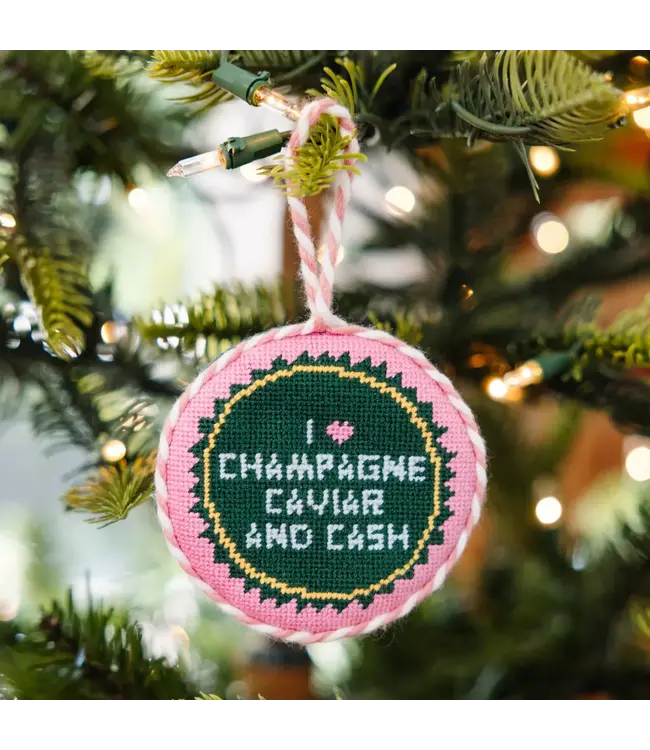 Needlepoint Ornament - Caviar  Cash