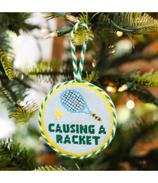 Needlepoint Ornament - Causing A  Racket
