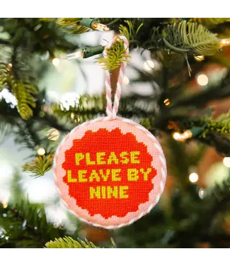 Furbish Needlepoint Ornament - Leave by  Nine