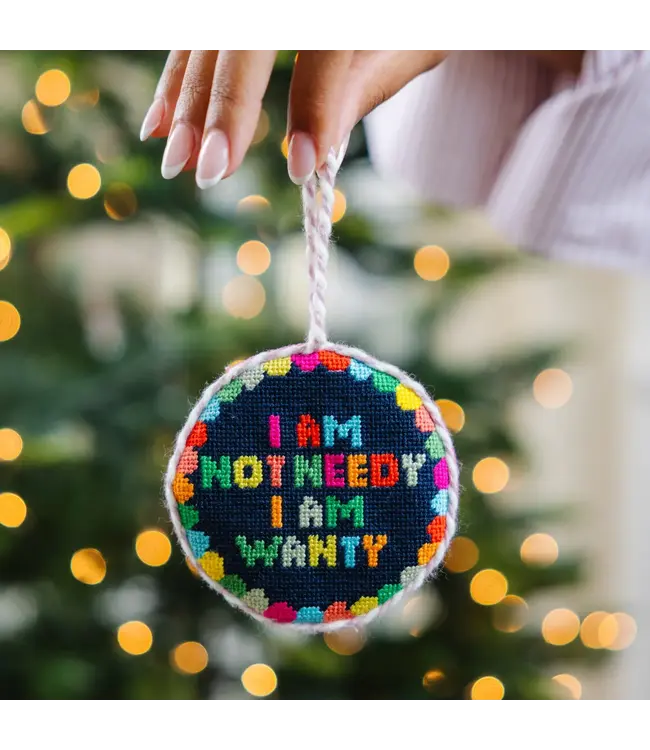 Needlepoint Ornament - Not Needy