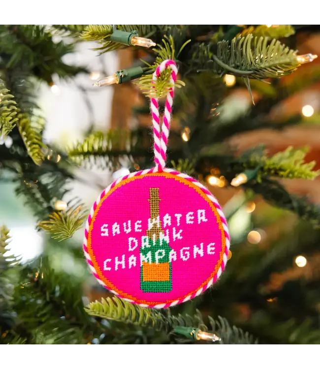 Needlepoint Ornament - Save Water