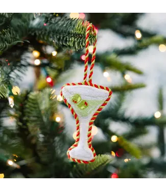 Furbish Needlepoint Icon Ornament - Dirty  Martini