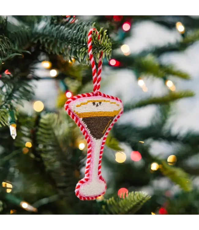 Needlepoint Icon Ornament -  Espresso Martini