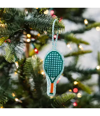 Furbish Needlepoint Icon Ornament - Tennis  Racket