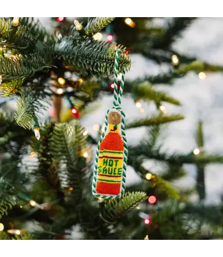 Furbish Needlepoint Icon Ornament - Hot  Sauce
