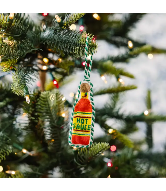 Needlepoint Icon Ornament - Hot  Sauce