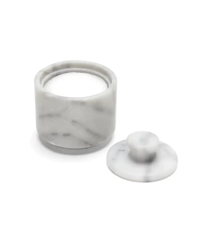 White Marble Salt Cellar with Lid