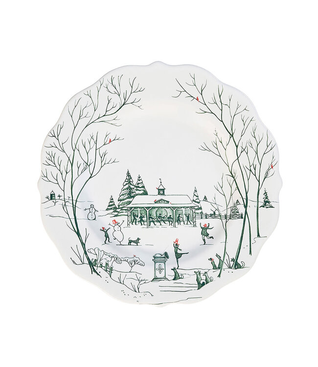 Country Estate Winter Frolic Dessert/Salad Plate - Evergreen