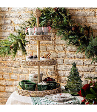 Juliska Berry & Thread Christmas Tree Cookie Jar With Lid - Basil