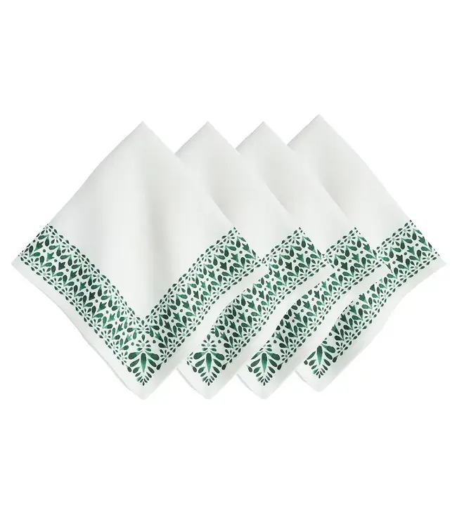 Iberian Border Napkin Set/4 - Evergreen