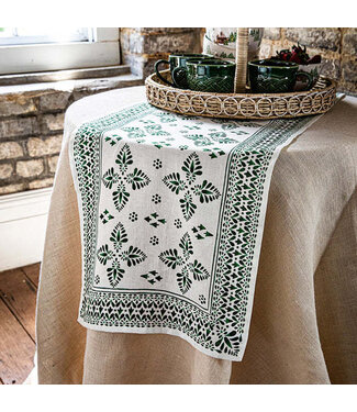 Juliska Iberian Border 18" X 90" Table Runner - Evergreen