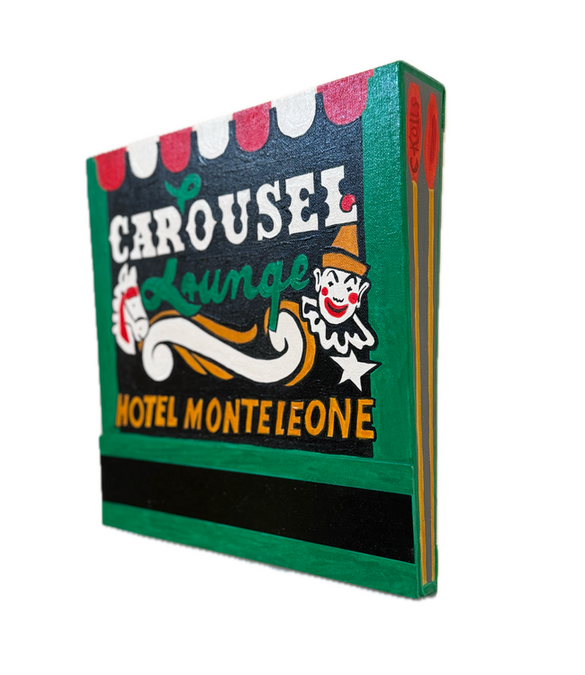 Cynthia Kolls Carousel Lounge Matchbook Canvas 12"x12"