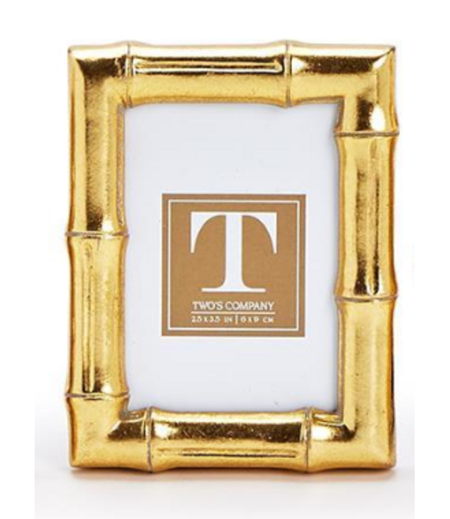 Gold Faux Bamboo Frame Rect. 2.5 x 3.5