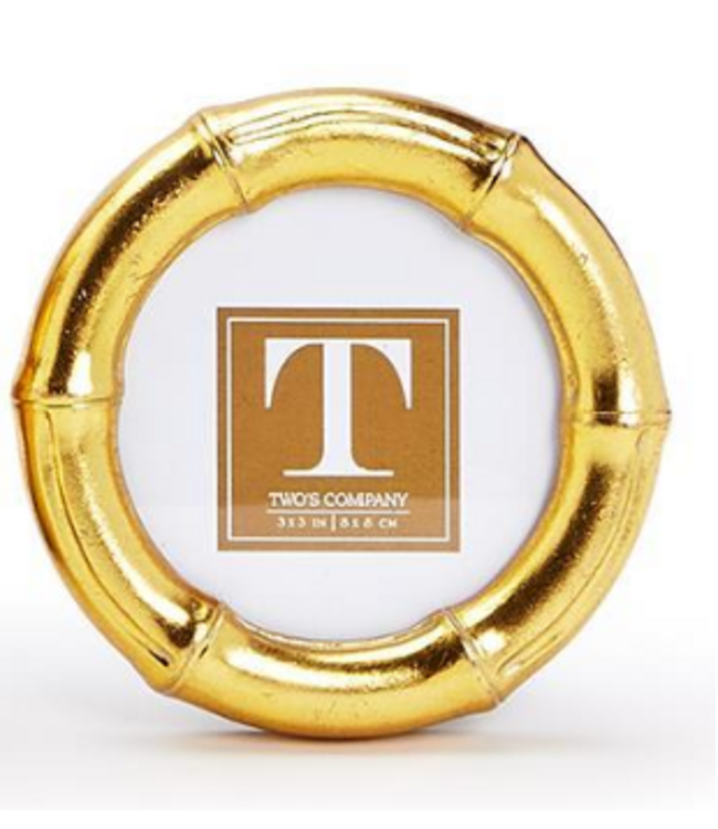 Gold Faux Bamboo Frame Circle 3 x 3