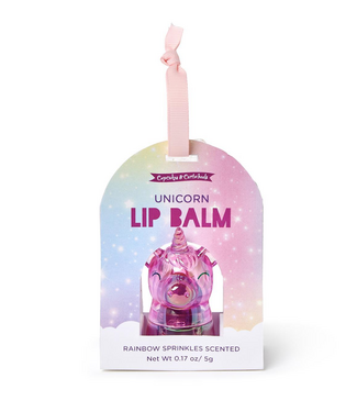 Two's Company Iridescent Unicorn Swirl Lip Balm with Rainbow Sprinkles Scent in Gift Pack