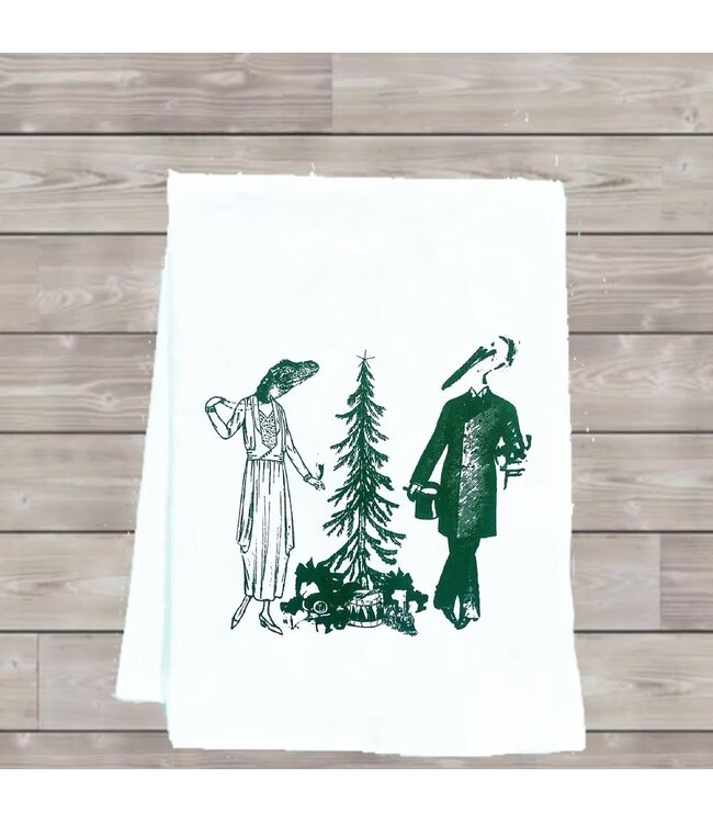 Alligator & Pelican Do Christmas Tea Towel