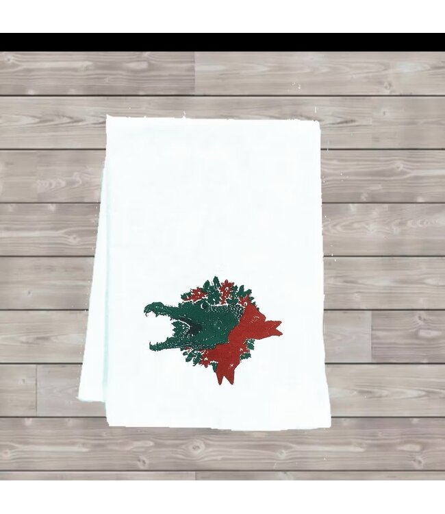 Alligator Wreath Tea Towel - 3 Color