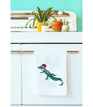 Monique Perry Alligator with Santa Hat