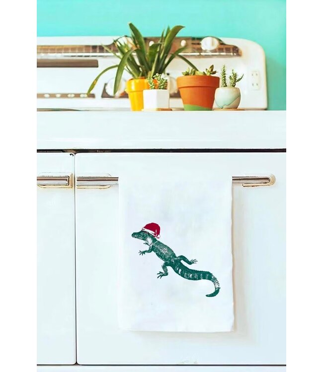Alligator with Santa Hat