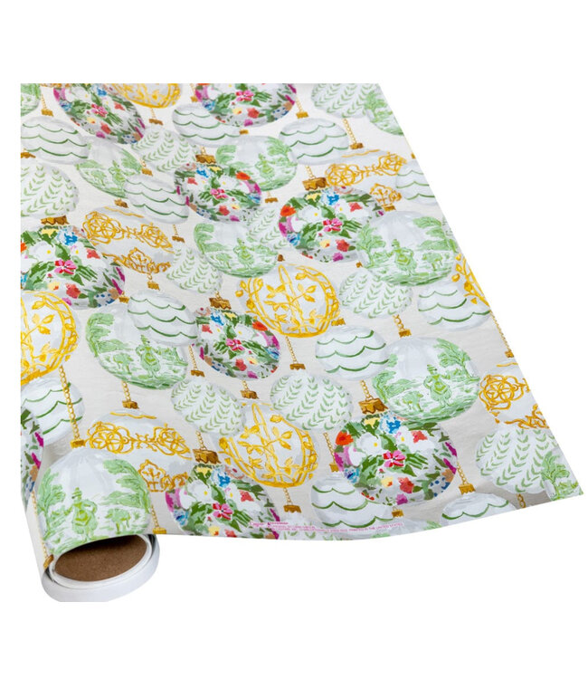 Savannah Silver Foil Embossed Roll Wrap 30 Inchx 6 Ft Foil-2 Core