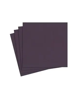 Caspari Paper Linen Aubergine Napkin Solid Airlaid Cocktail-15 In