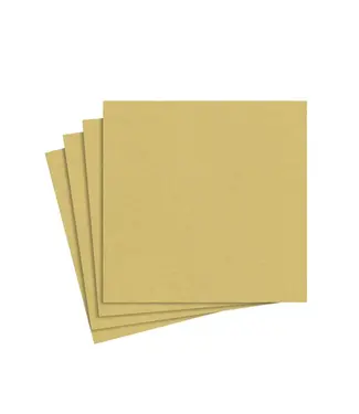 Caspari Paper Linen Gold Napkin Solid Airlaid Cocktail-15 In