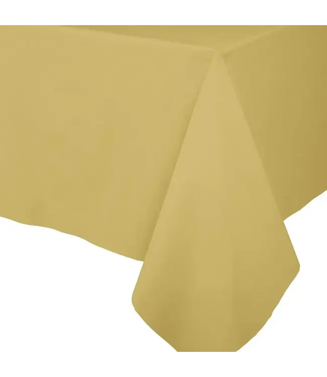 Paper Linen Gold Solid Airlaid Tablecover 5.2'X8.2'