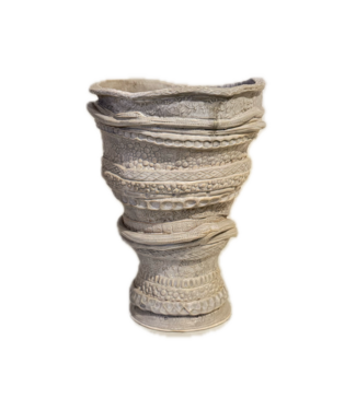 Objects in Clay ATHENA NAFPLIO vase, taupe (fluted shape)