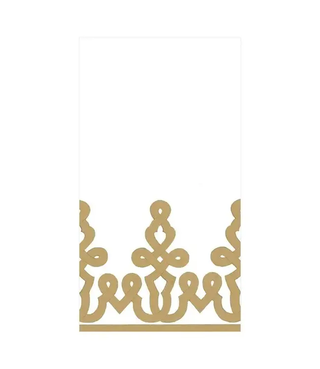 Dessin Passementerie Gold-Ppr Linen Guest Towels Airlaid - 12 In