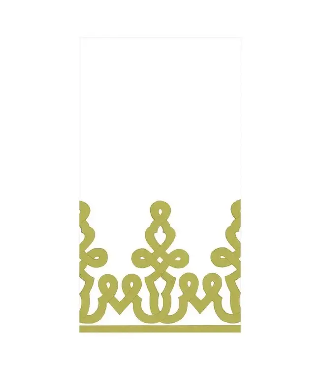 Dessin Passementerie Moss Green-Ppr Guest Towels Airlaid - 12 In