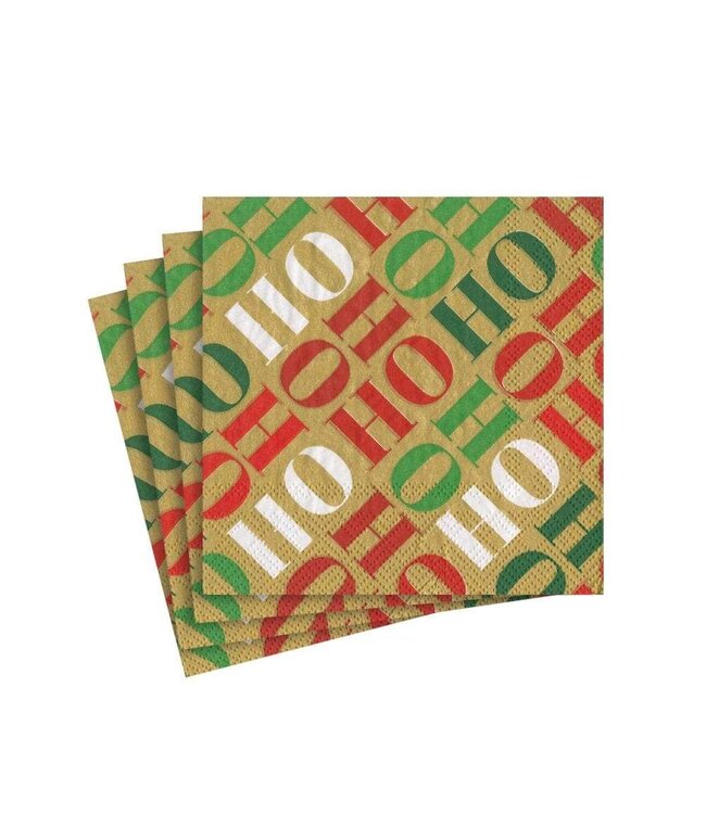 Ho Ho Ho Gold Napkin Cocktail