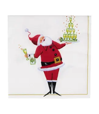 Caspari Santa Serving Drinks Napkin Cocktail