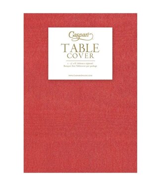 Caspari Moire Red-Paper Linen Print Airlaid Tablecover 5.2'X8.2'