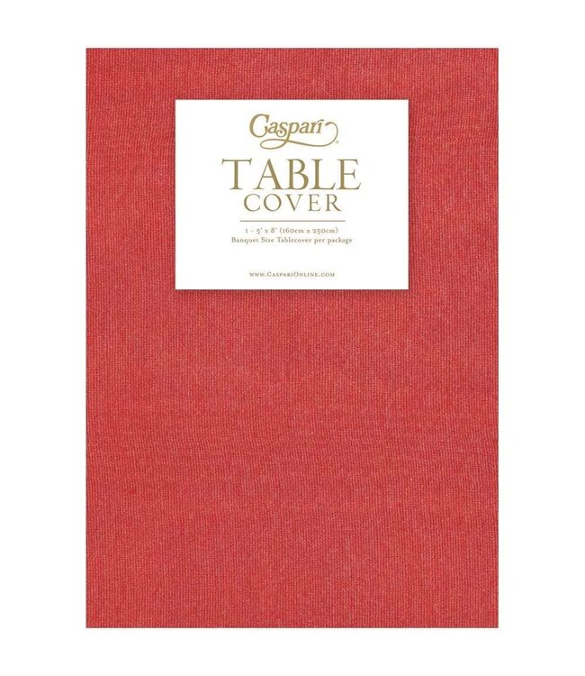 Moire Red-Paper Linen Print Airlaid Tablecover 5.2'X8.2'