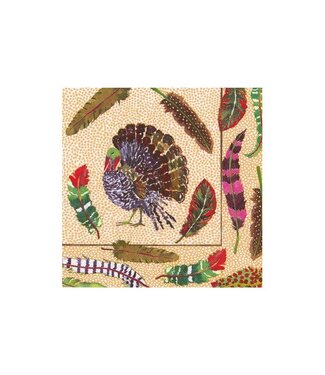 Caspari Plumage Cocktail Napkins - includes 20 Cocktail Napkins