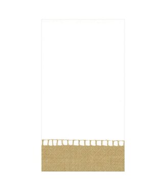 Caspari Linen Border Gold Guest Towel