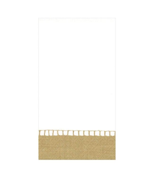Linen Border Gold Guest Towel