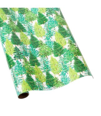 Caspari Christmas Trees With Lights White Roll Wrap 30 Inch X 8Ft-2 Inch Core